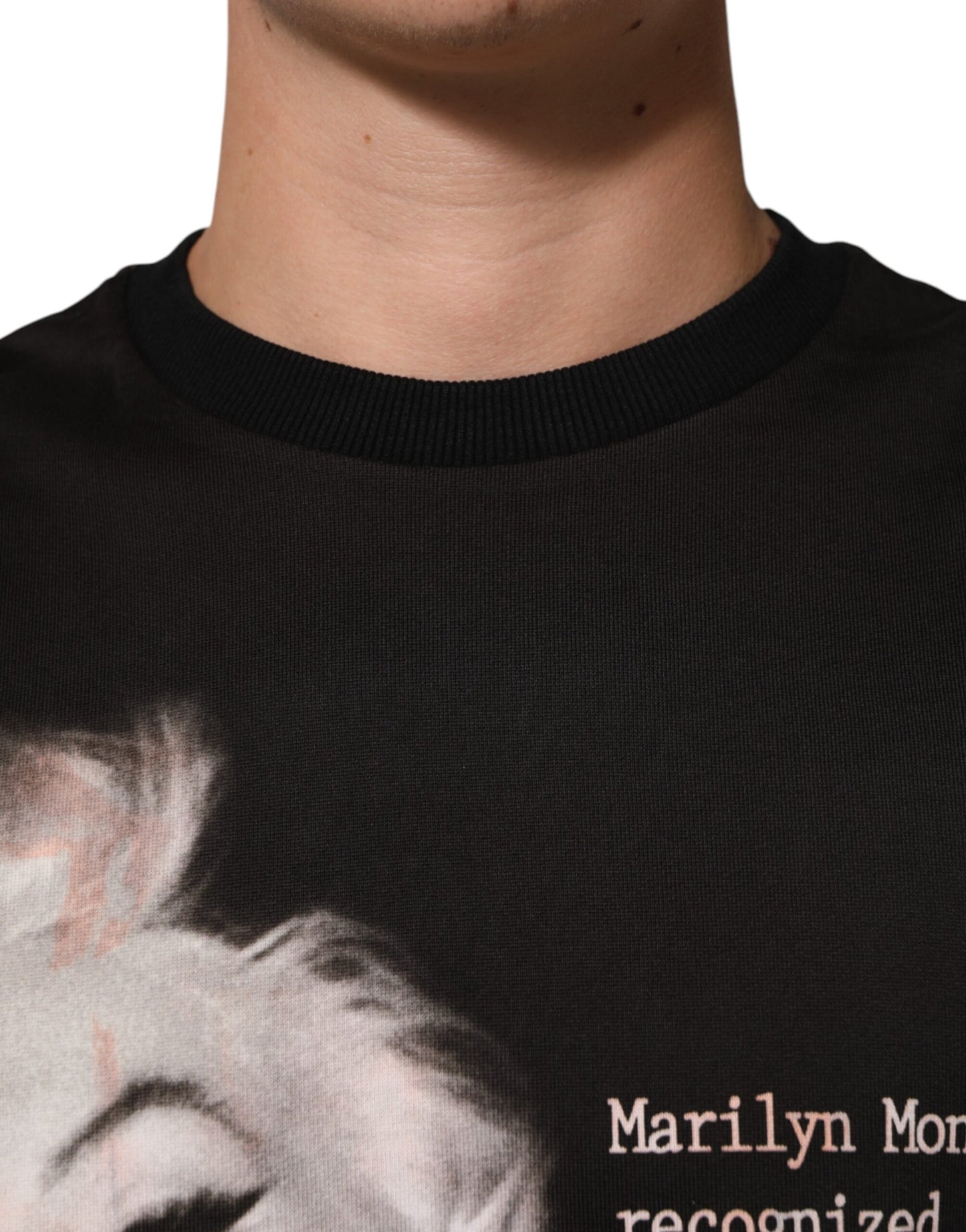 Dolce & Gabbana Black Marilyn Monroe Cotton Crew Neck T-shirt Mens T-Shirt