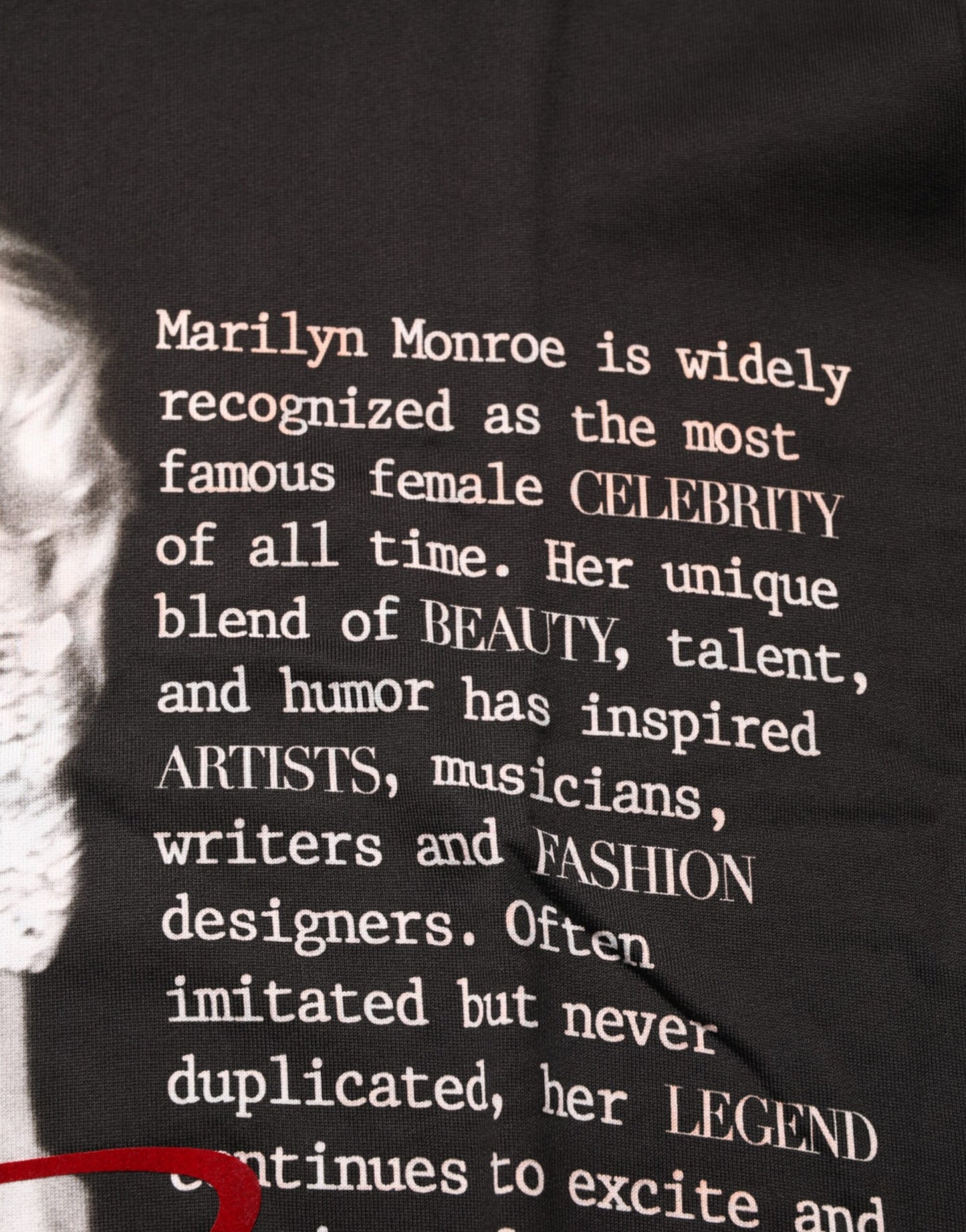 Dolce & Gabbana Black Marilyn Monroe Cotton Crew Neck T-shirt Mens T-Shirt