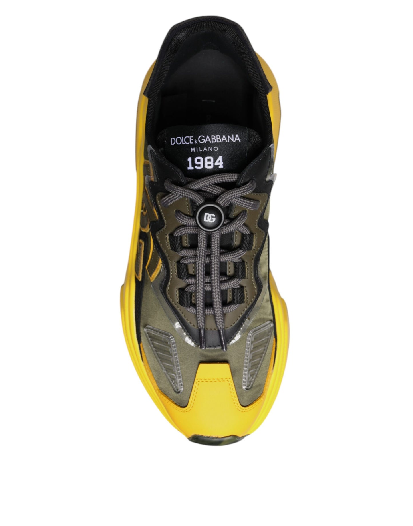 Dolce & Gabbana Black Yellow Daymaster Low Top Sneakers Shoes