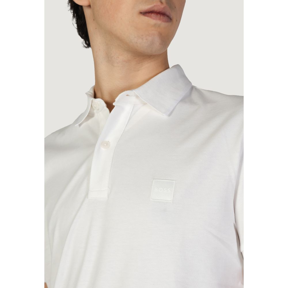 Hugo Boss White Cotton Polo Shirt Mens T-Shirt