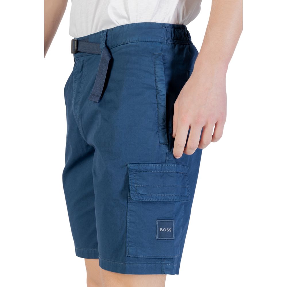 Hugo Boss Blue Cotton Bermuda Shorts Mens Shorts