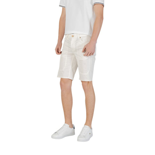 Jeckerson White Cotton Bermuda Shorts Mens Shorts