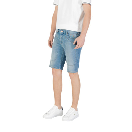 Jeckerson Light Blue Cotton Bermuda Shorts Mens Shorts