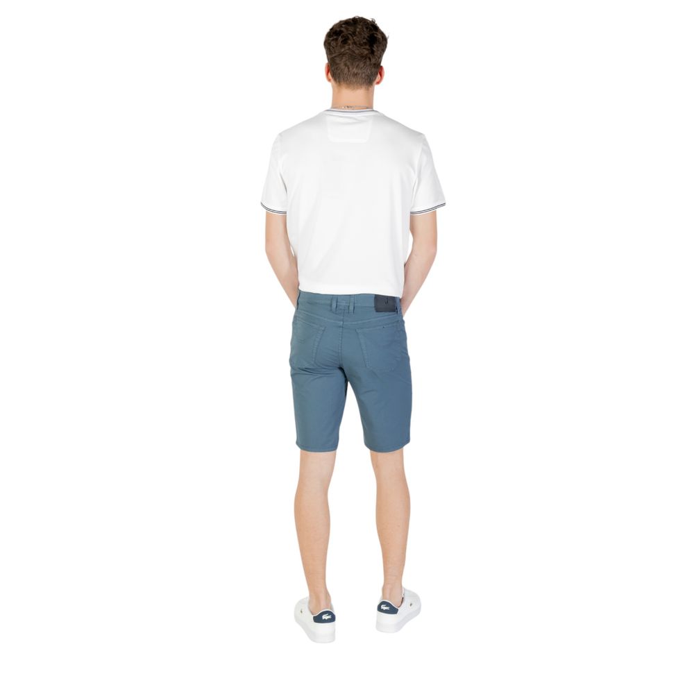 Jeckerson Blue Cotton Bermuda Shorts Mens Shorts