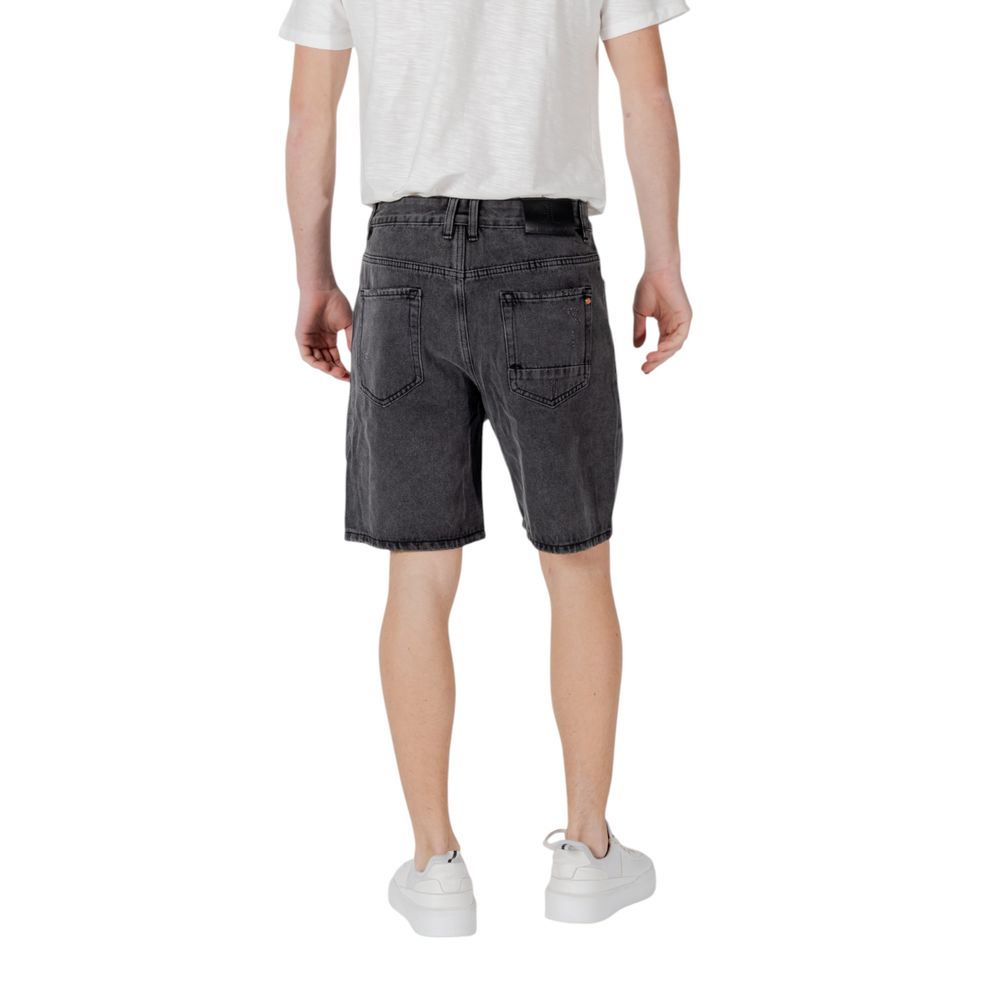 Gianni Lupo Black Cotton Bermuda Shorts Mens Shorts