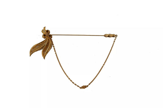 Dolce & Gabbana Gold Tone 925 Sterling Silver Crystal Chain Brooch Womens Brooch
