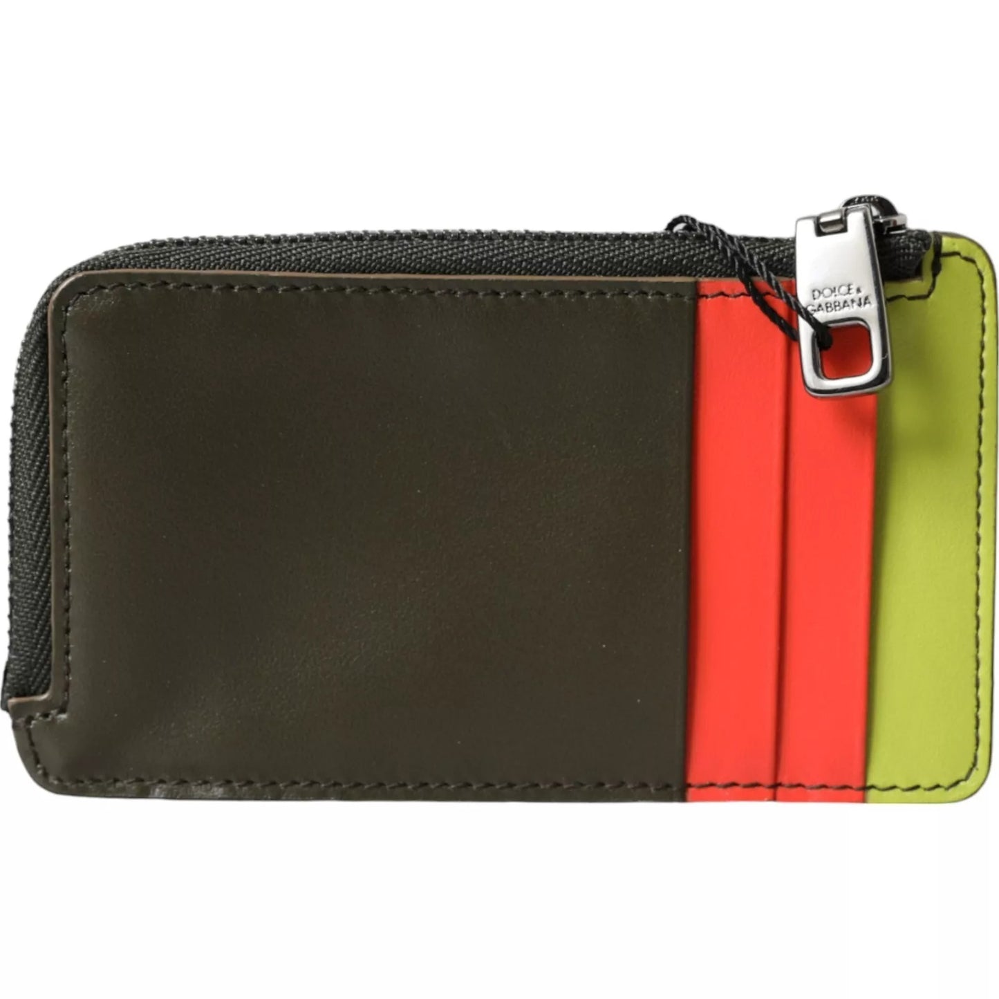 Dolce & Gabbana Multicolor Calfskin Leather Logo Card Holder Women Wallet Womens Wallet