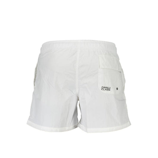 Cavalli Class White Polyamide Men's Swim Boxer Mens Shorts