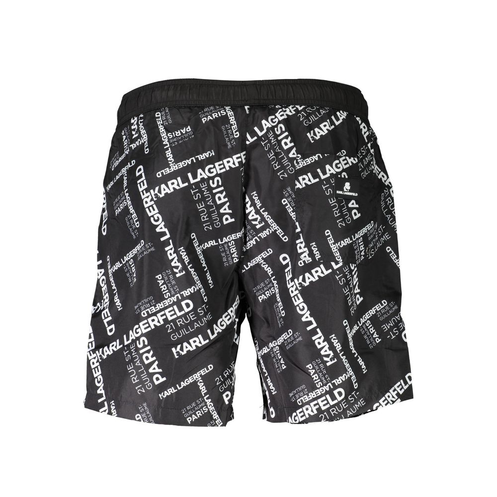 Karl Lagerfeld Black Polyester Men's Swim Boxer Mens Swim