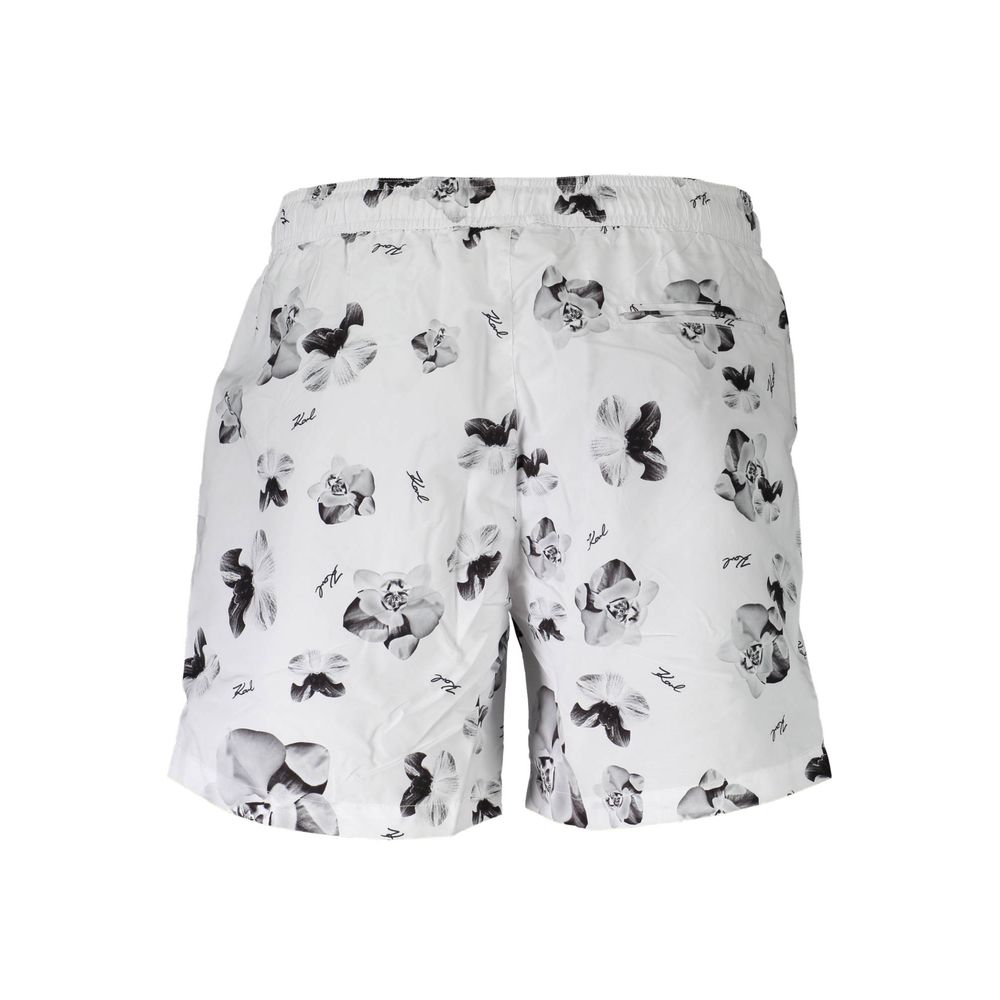 Karl Lagerfeld White Polyester Swimwear Mens Swim