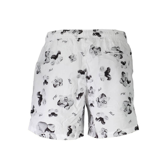Karl Lagerfeld White Polyester Swimwear Mens Swim