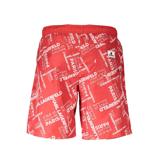 Karl Lagerfeld Red Polyester Swimwear Mens Swim