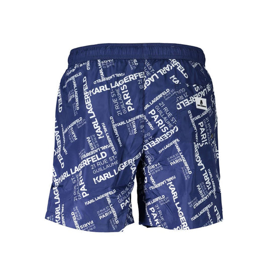Karl Lagerfeld Blue Polyester Swimwear Mens Swim