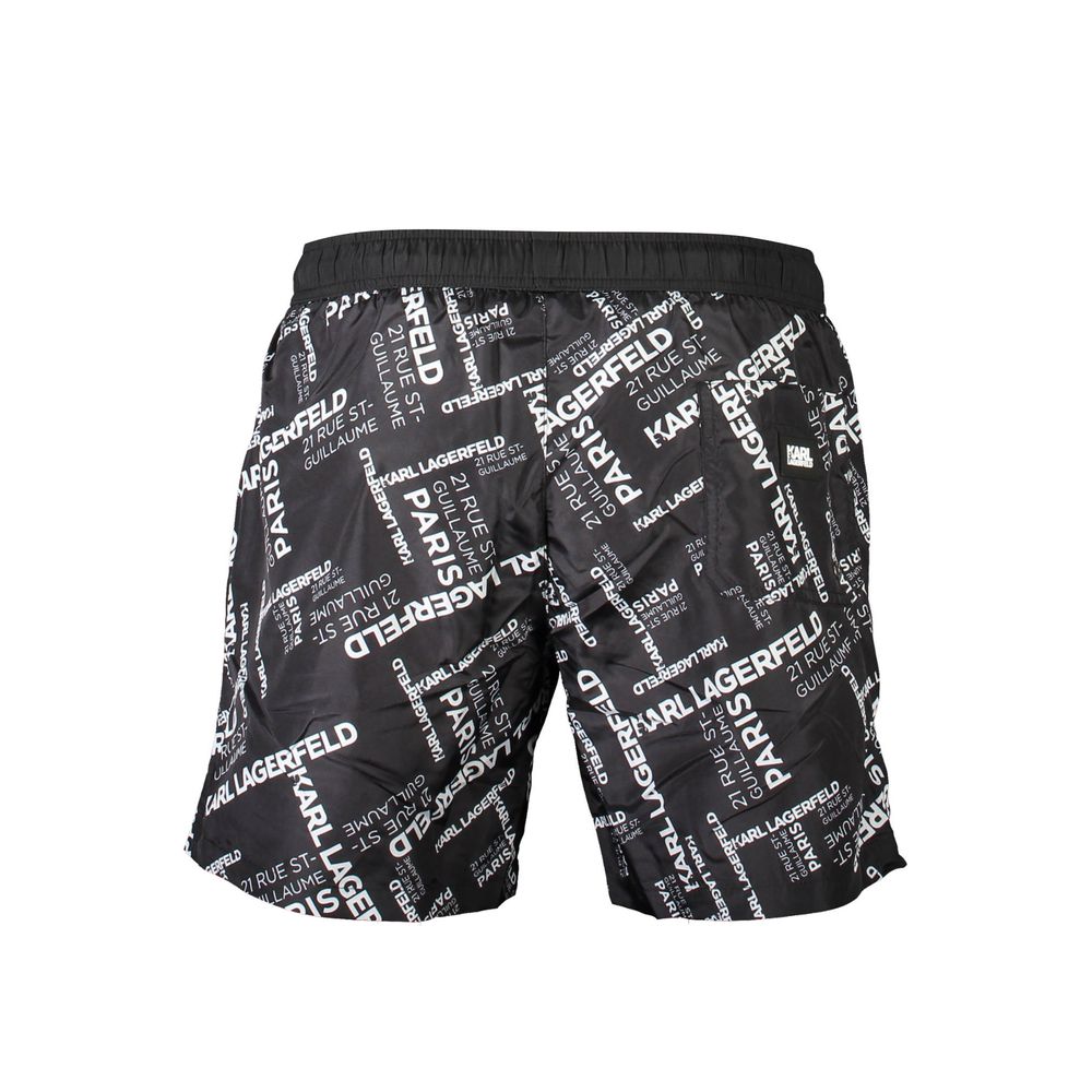 Karl Lagerfeld Black Polyester Swimwear Mens Swim