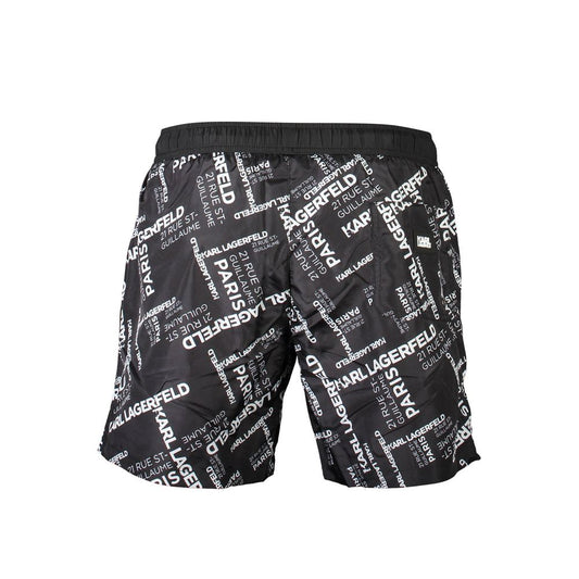 Karl Lagerfeld Black Polyester Swimwear Mens Swim