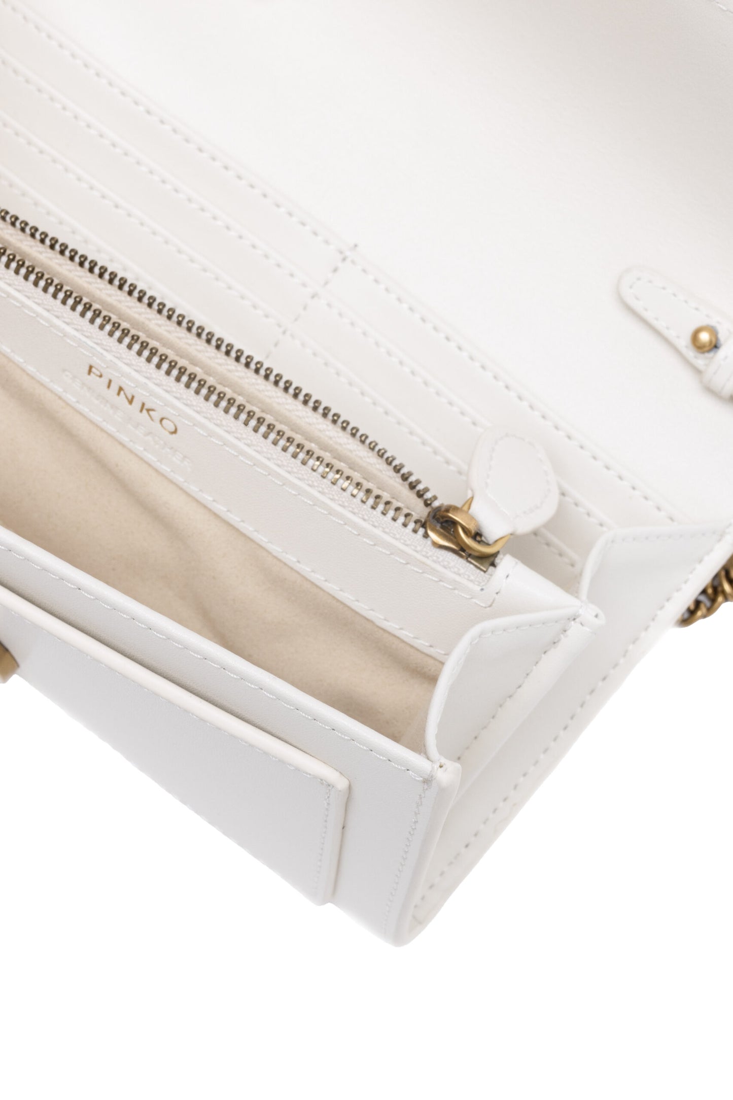 PINKO White Leather One Simply Love Mini Bag Womens Shoulder Bag