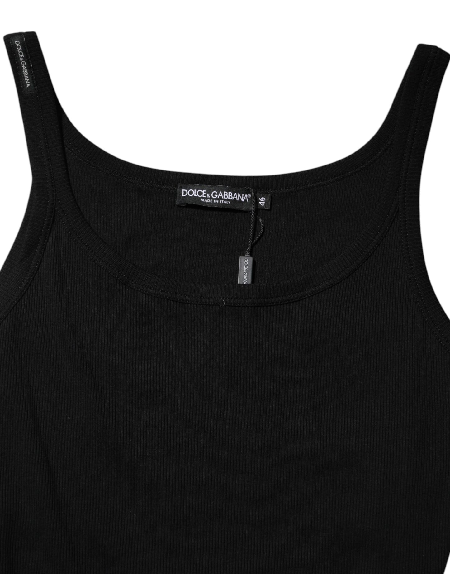Dolce & Gabbana Black Cotton Sleeveless Women Tank Top