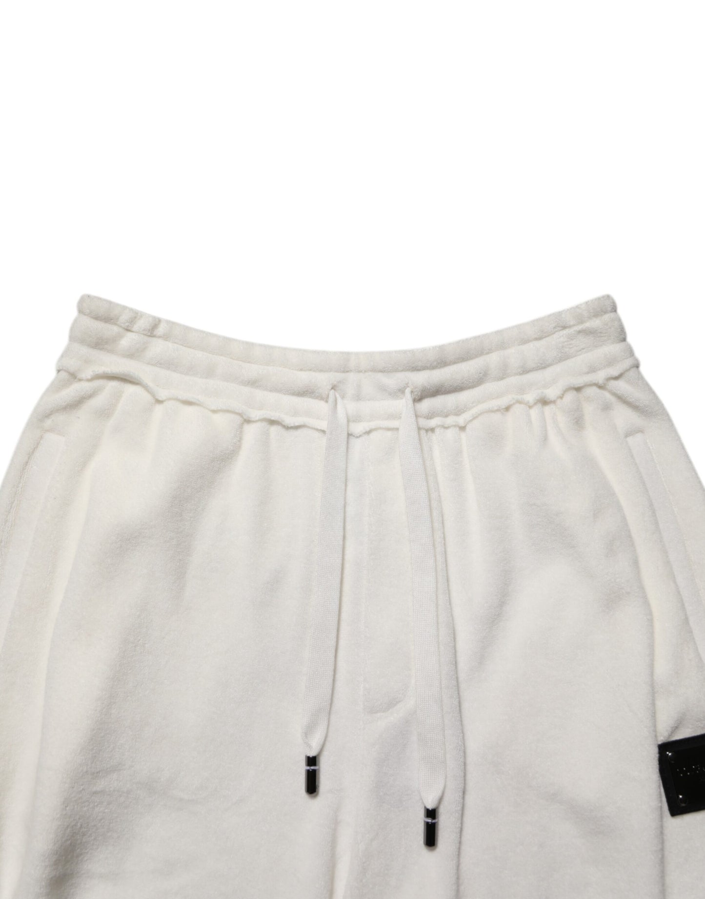 Dolce & Gabbana White Cotton Logo Plaque Men Bermuda Shorts Mens Shorts