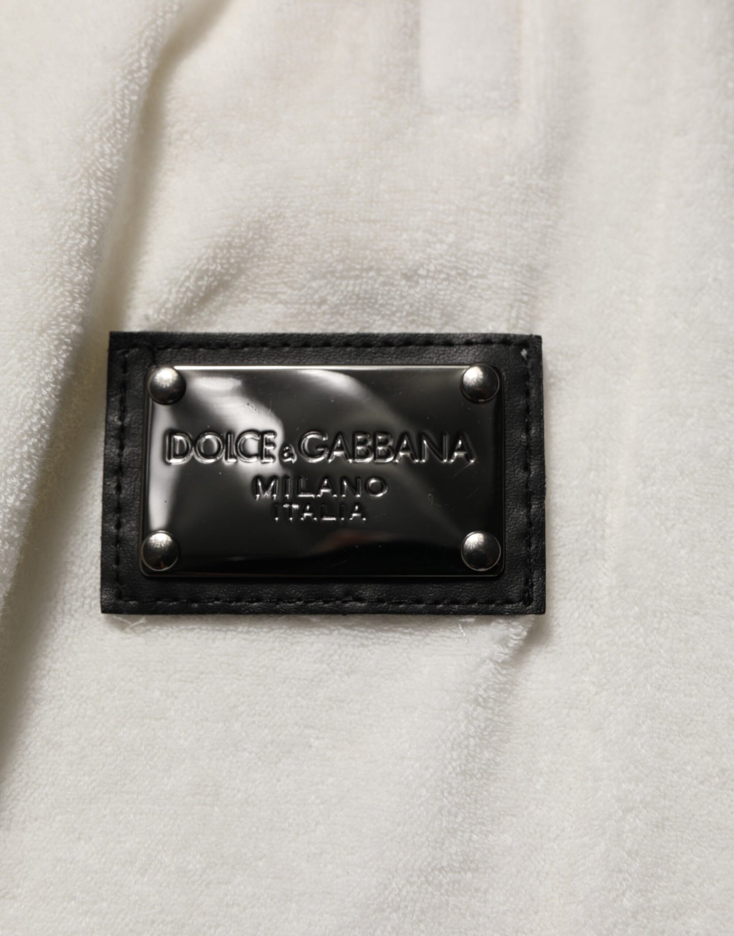 Dolce & Gabbana White Cotton Logo Plaque Men Bermuda Shorts Mens Shorts