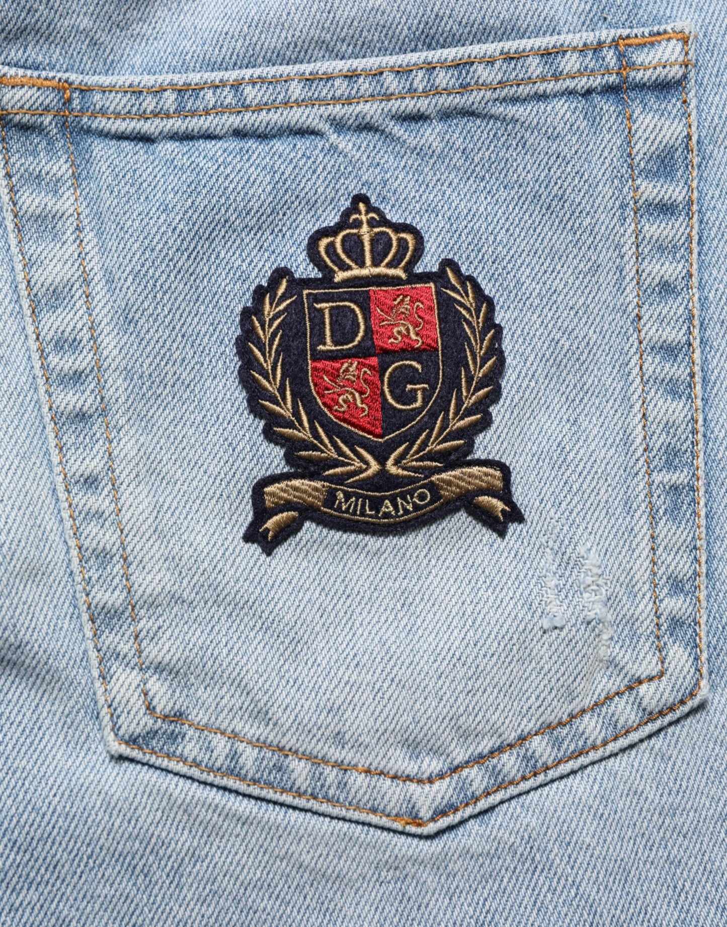 Dolce & Gabbana Blue Cotton Distressed Denim Bermuda Shorts Mens Shorts
