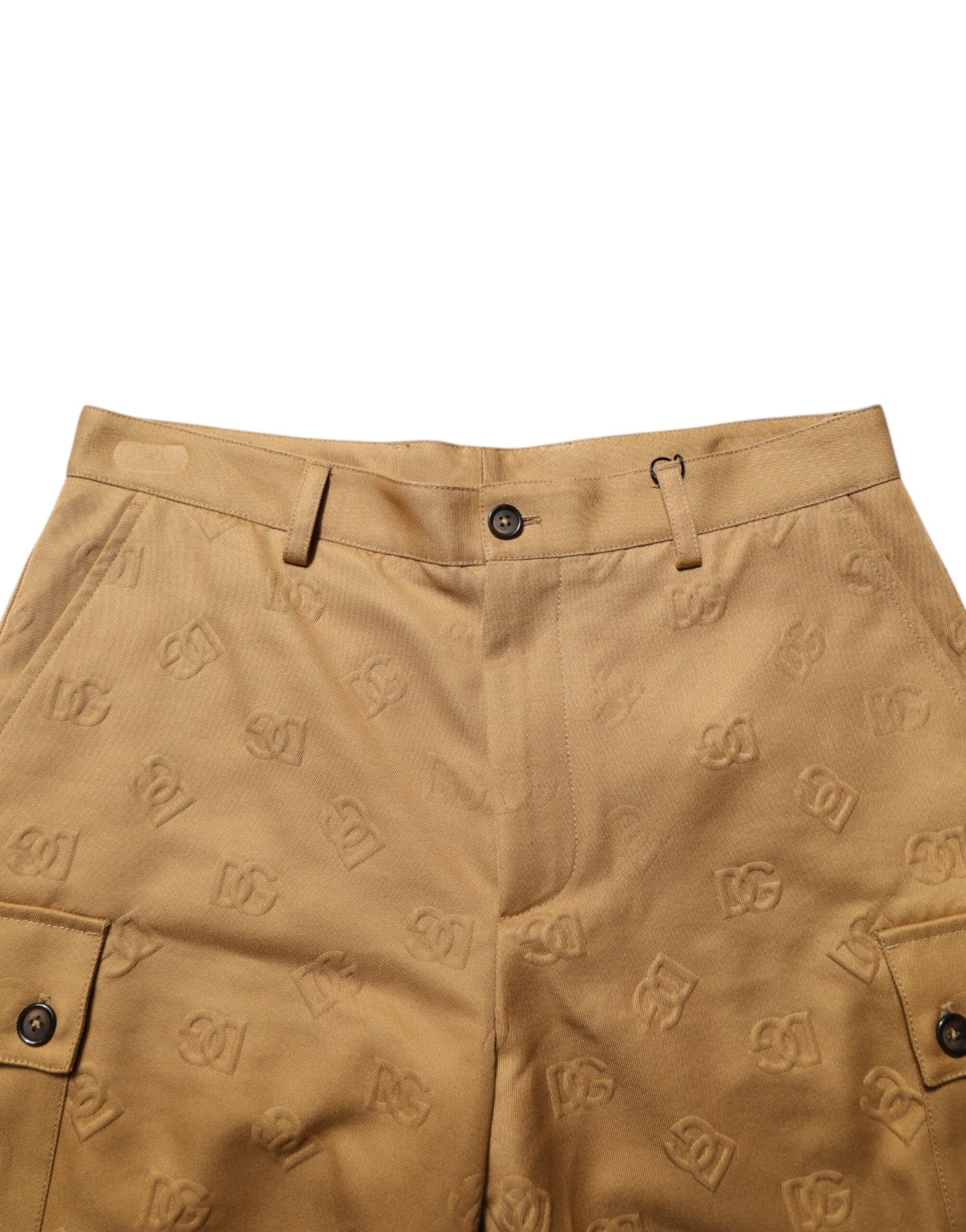 Dolce & Gabbana Brown Cotton Stretch Logo CargoBermuda Shorts Mens Shorts