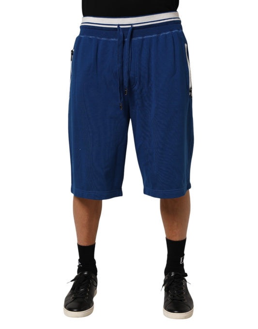 Dolce & Gabbana Blue Cotton Blend Bermuda Sweatpants Shorts Mens Shorts