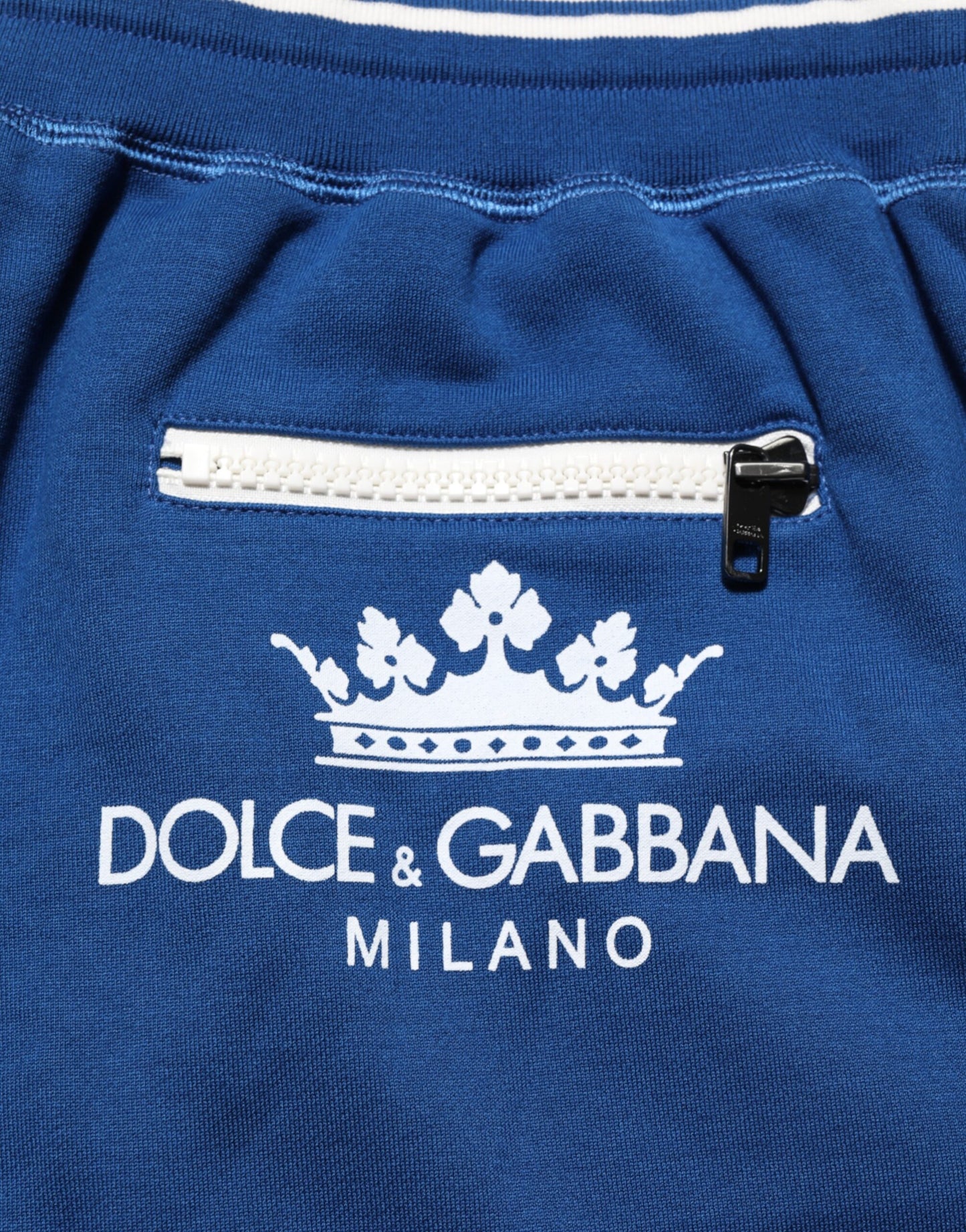 Dolce & Gabbana Blue Cotton Blend Bermuda Sweatpants Shorts Mens Shorts