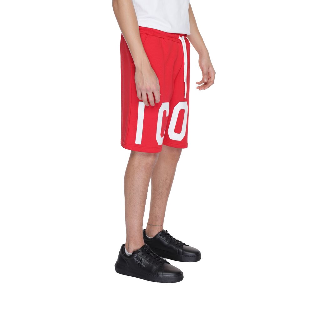 Icon Red Cotton Bermuda Shorts Mens Shorts