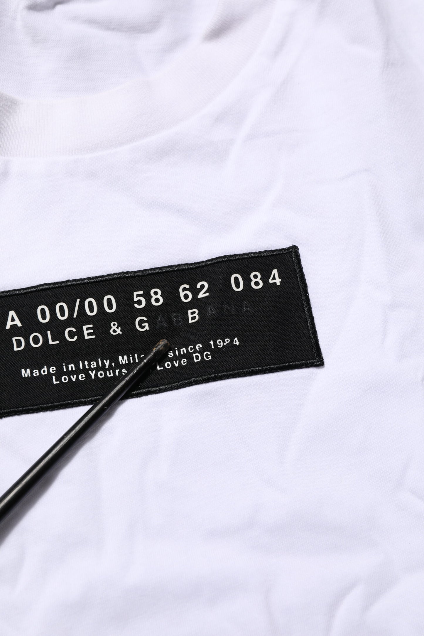 Dolce & Gabbana White Cotton Logo Print Crew Neck Men T-shirt Mens T-Shirt