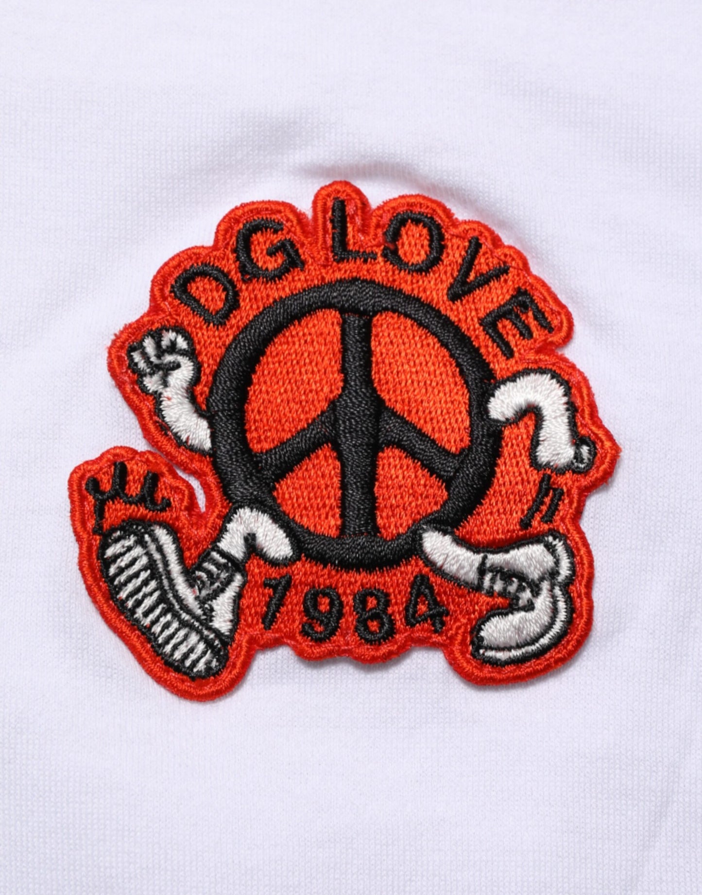 Dolce & Gabbana White Cotton DG Love Patch Crew Neck T-shirt Mens T-Shirt