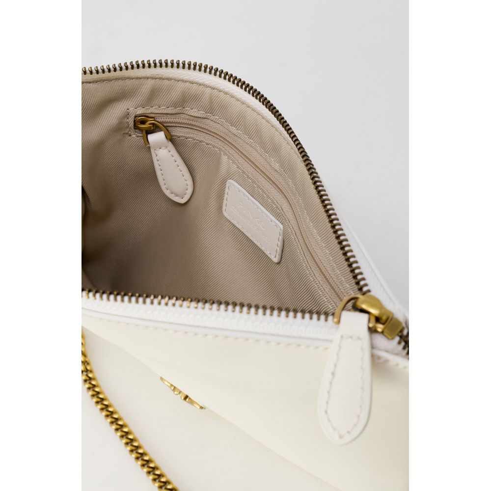 PINKO Cream Leather Clutch Bag Womens Clutch Bag