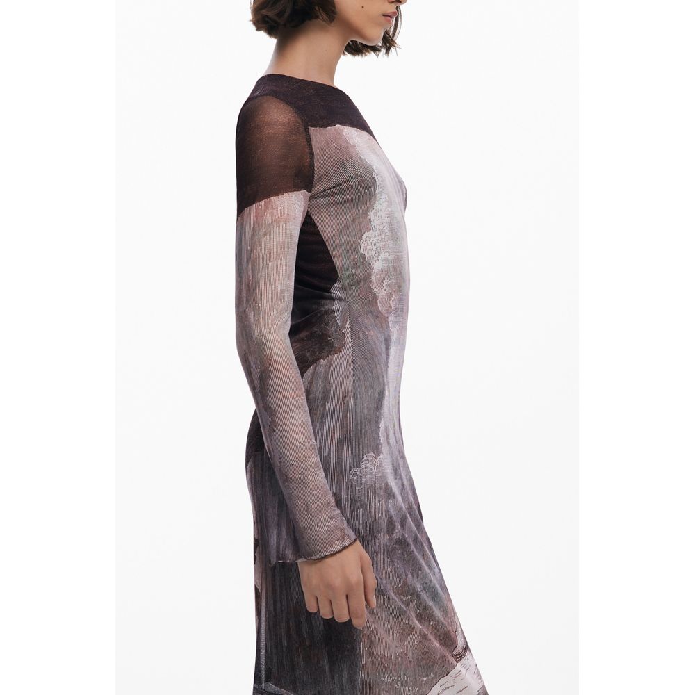 Desigual Brown Polyester Dress