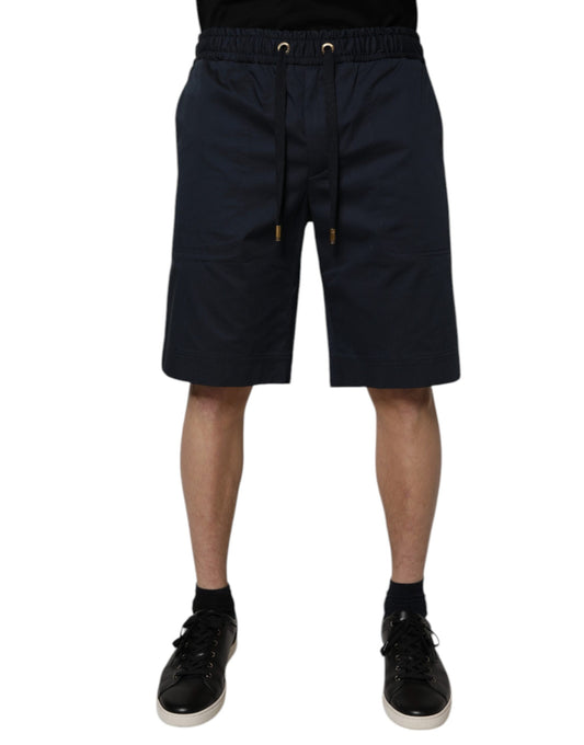 Dolce & Gabbana Navy Blue Cotton Stretch Men Bermuda Shorts Mens Shorts