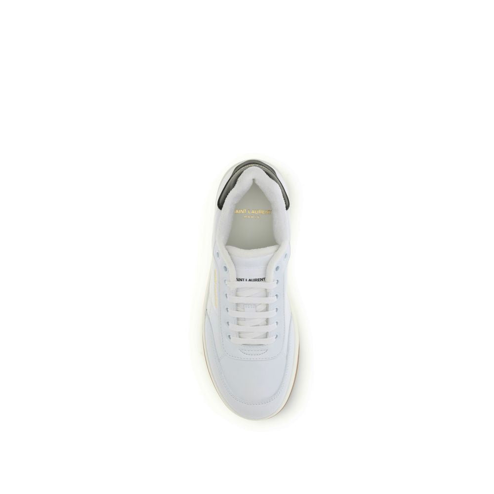 Saint Laurent White Calf Leather Bos Taurus Low Top Sneakers