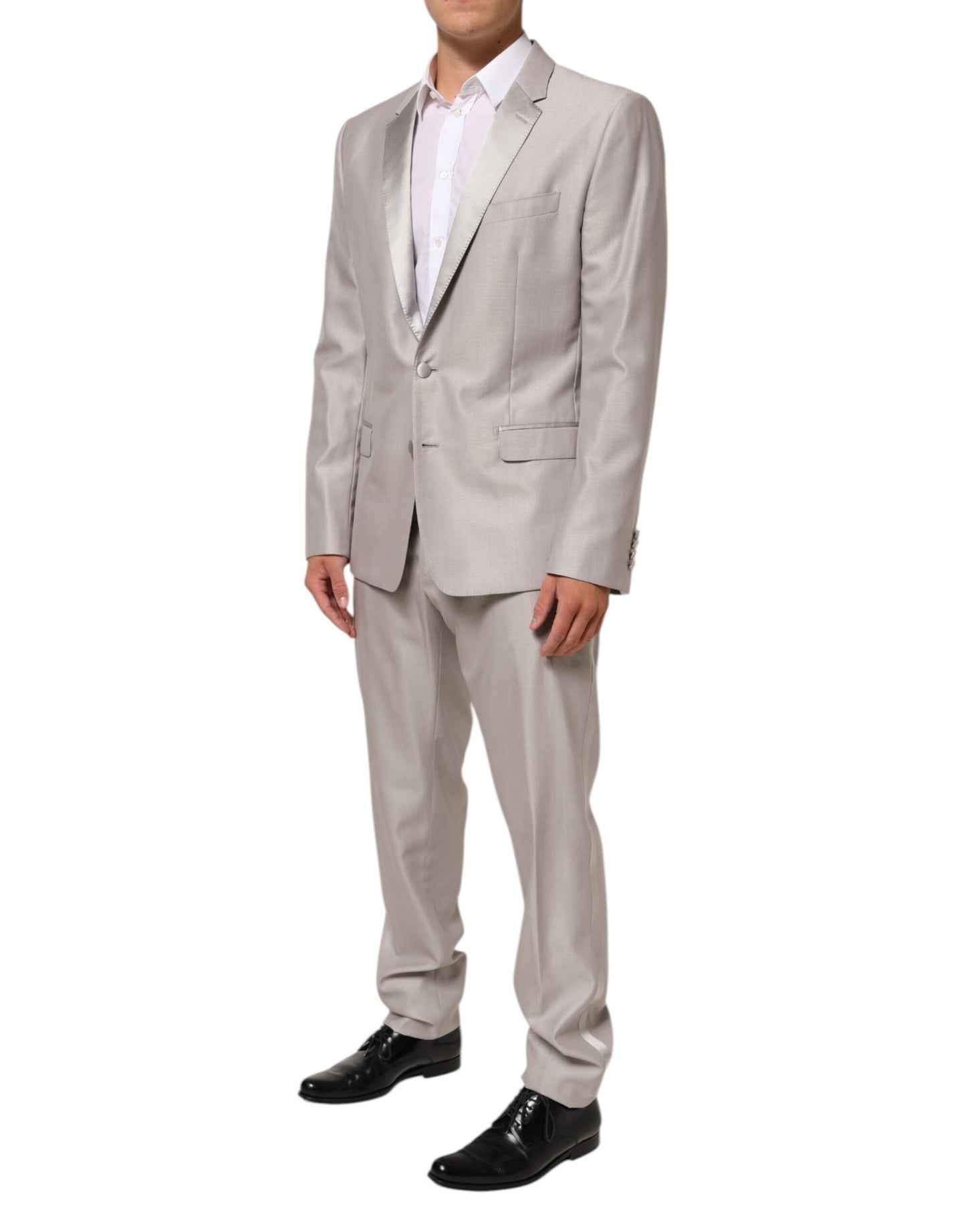 Dolce & Gabbana Light Gray Wool 2 Piece MARTINI Formal Suit Mens Suit