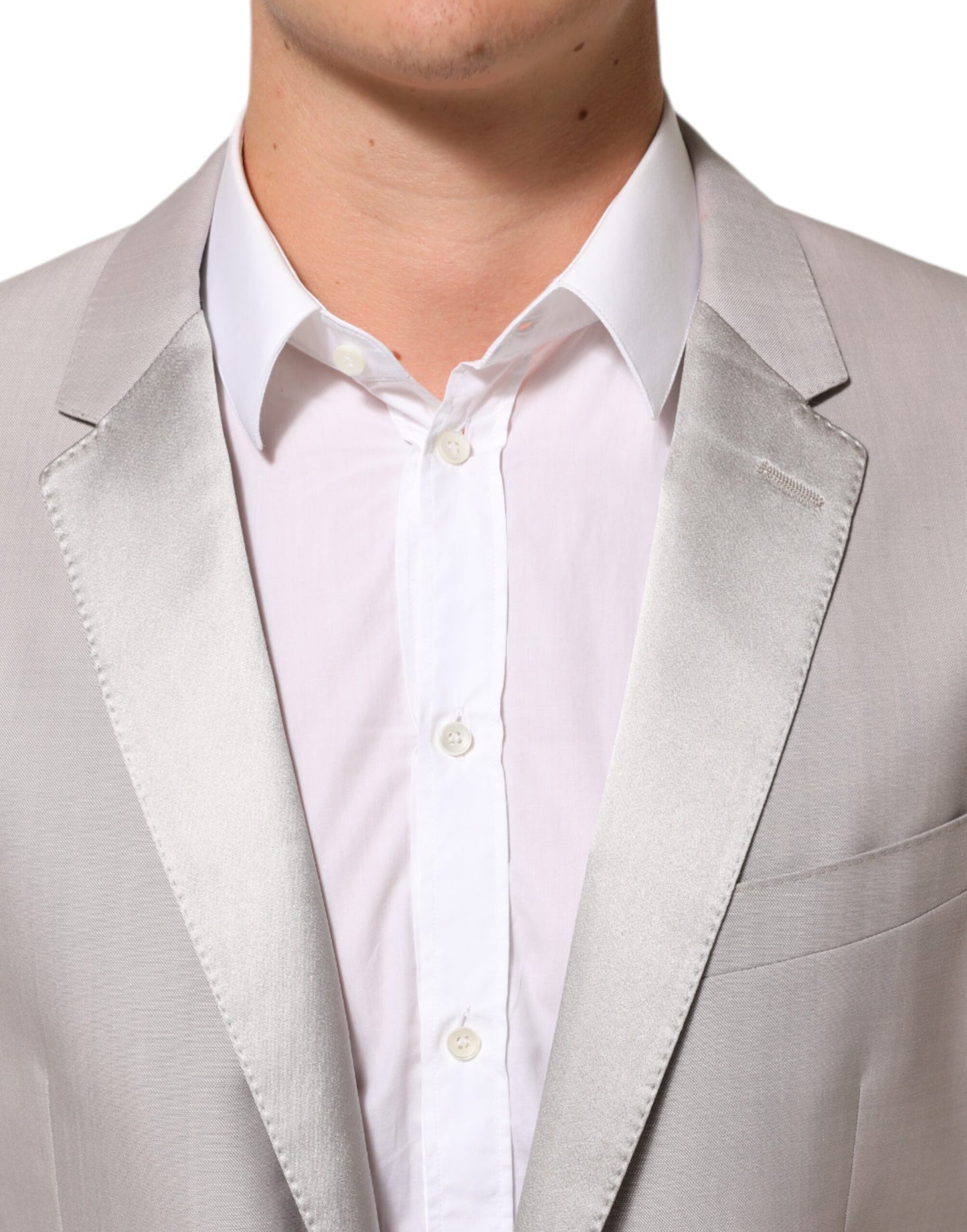 Dolce & Gabbana Light Gray Wool 2 Piece MARTINI Formal Suit Mens Suit