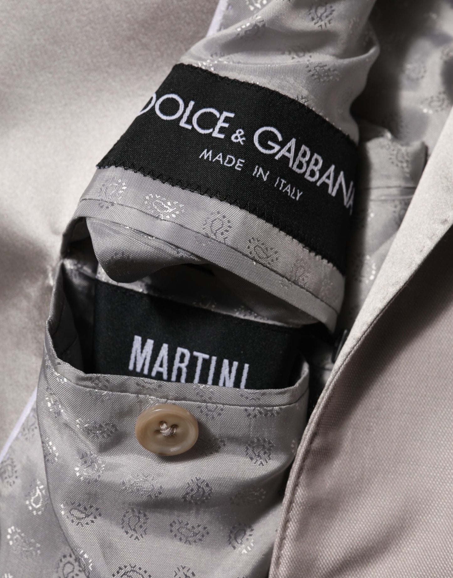 Dolce & Gabbana Light Gray Wool 2 Piece MARTINI Formal Suit Mens Suit