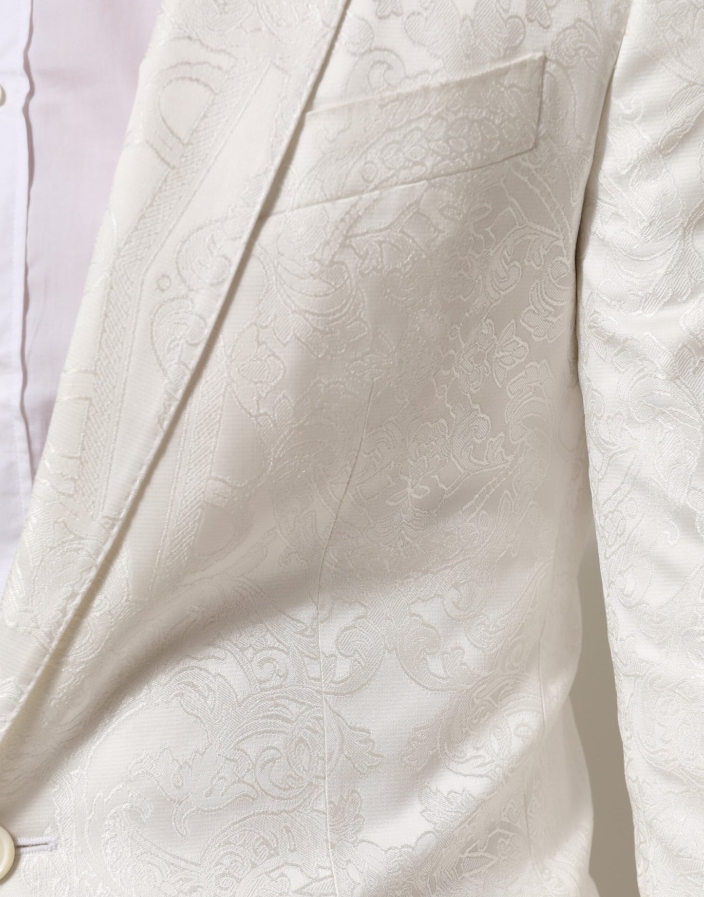 Dolce & Gabbana White Brocade 2 Piece MARTINI Formal Suit Mens Suit