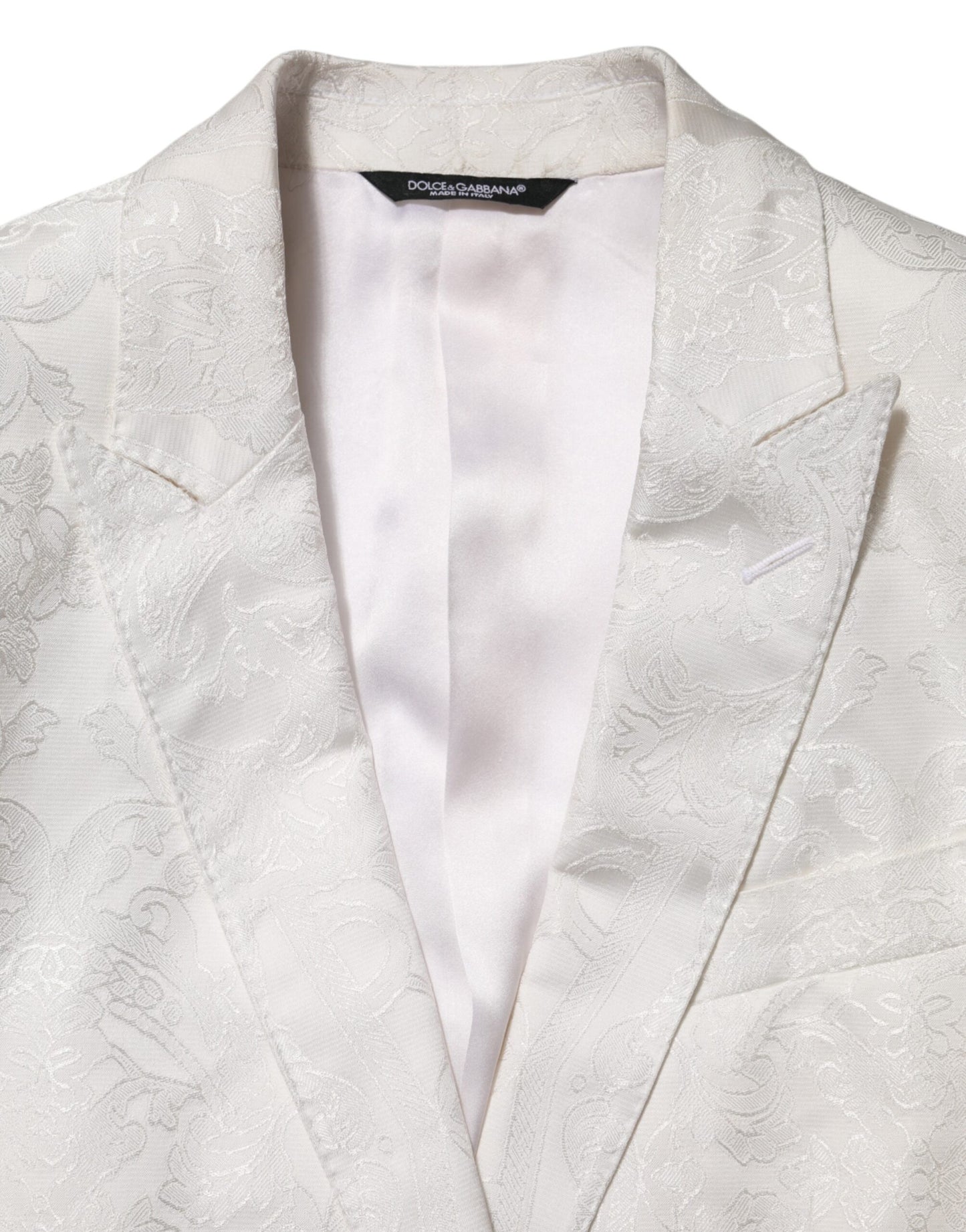 Dolce & Gabbana White Brocade 2 Piece MARTINI Formal Suit Mens Suit
