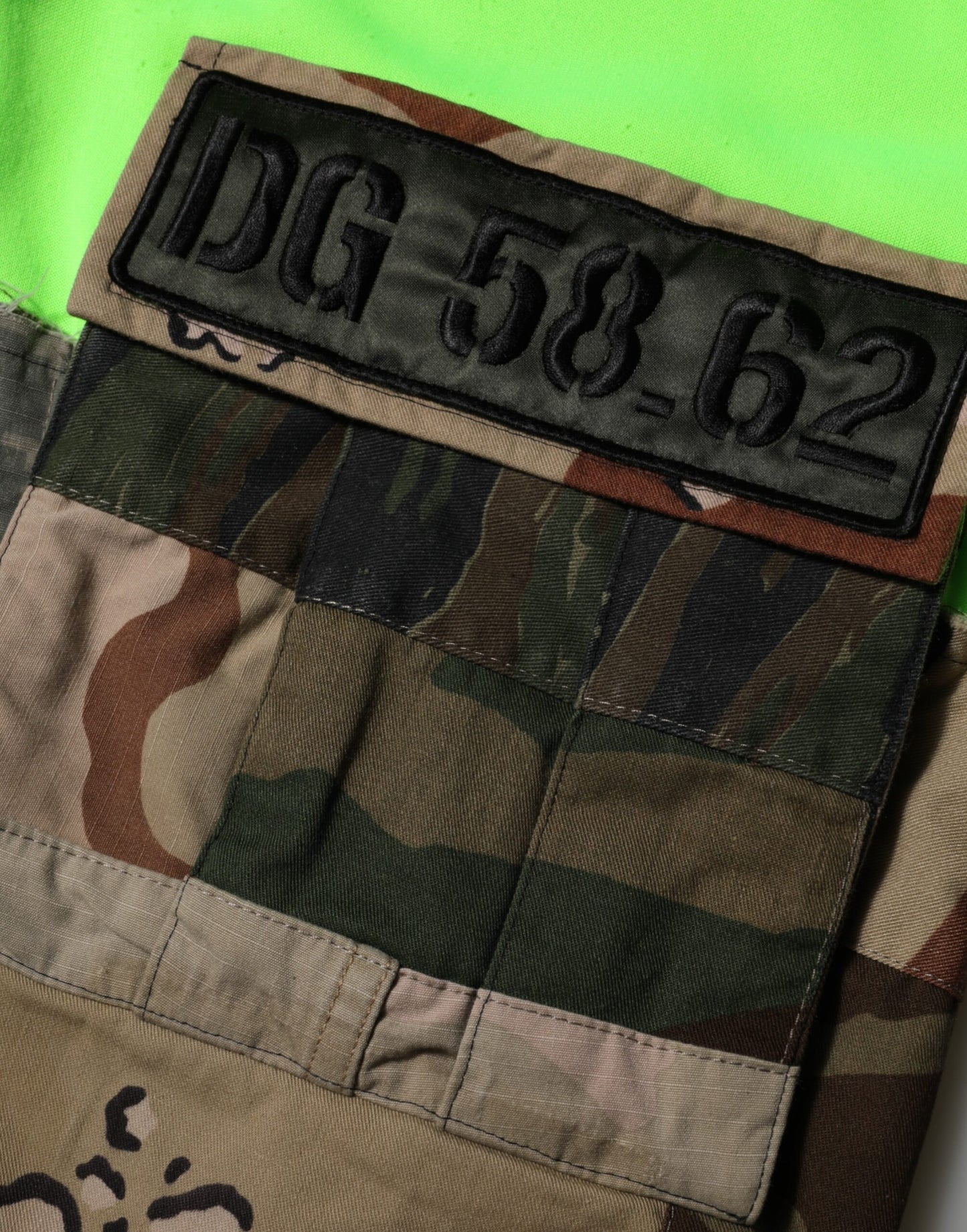 Dolce & Gabbana Green Patchwork Heart Men Sweatshirt Sweater Mens Sweater