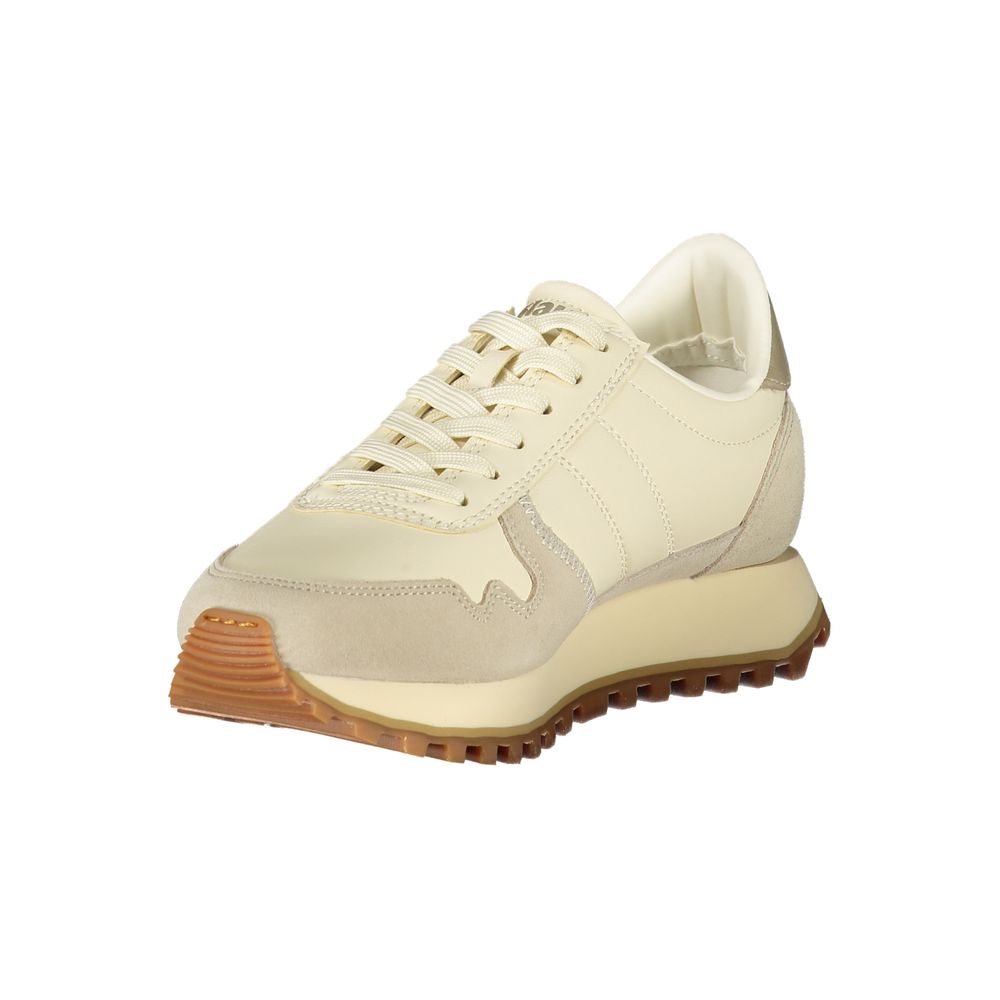 Blauer Beige Polyester Sneaker