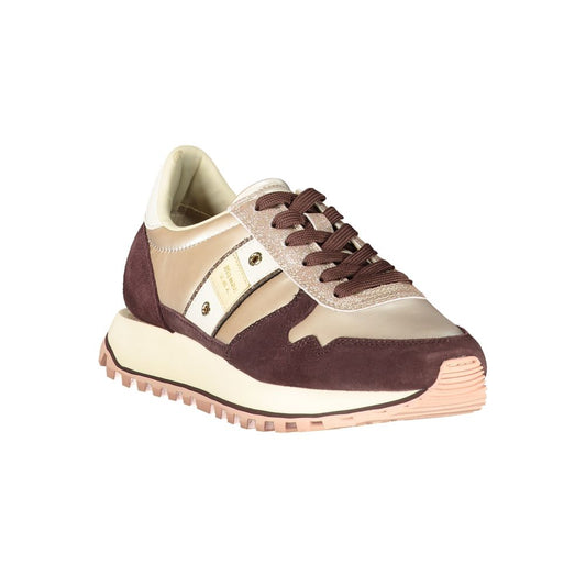 Blauer Beige Polyester Sneaker