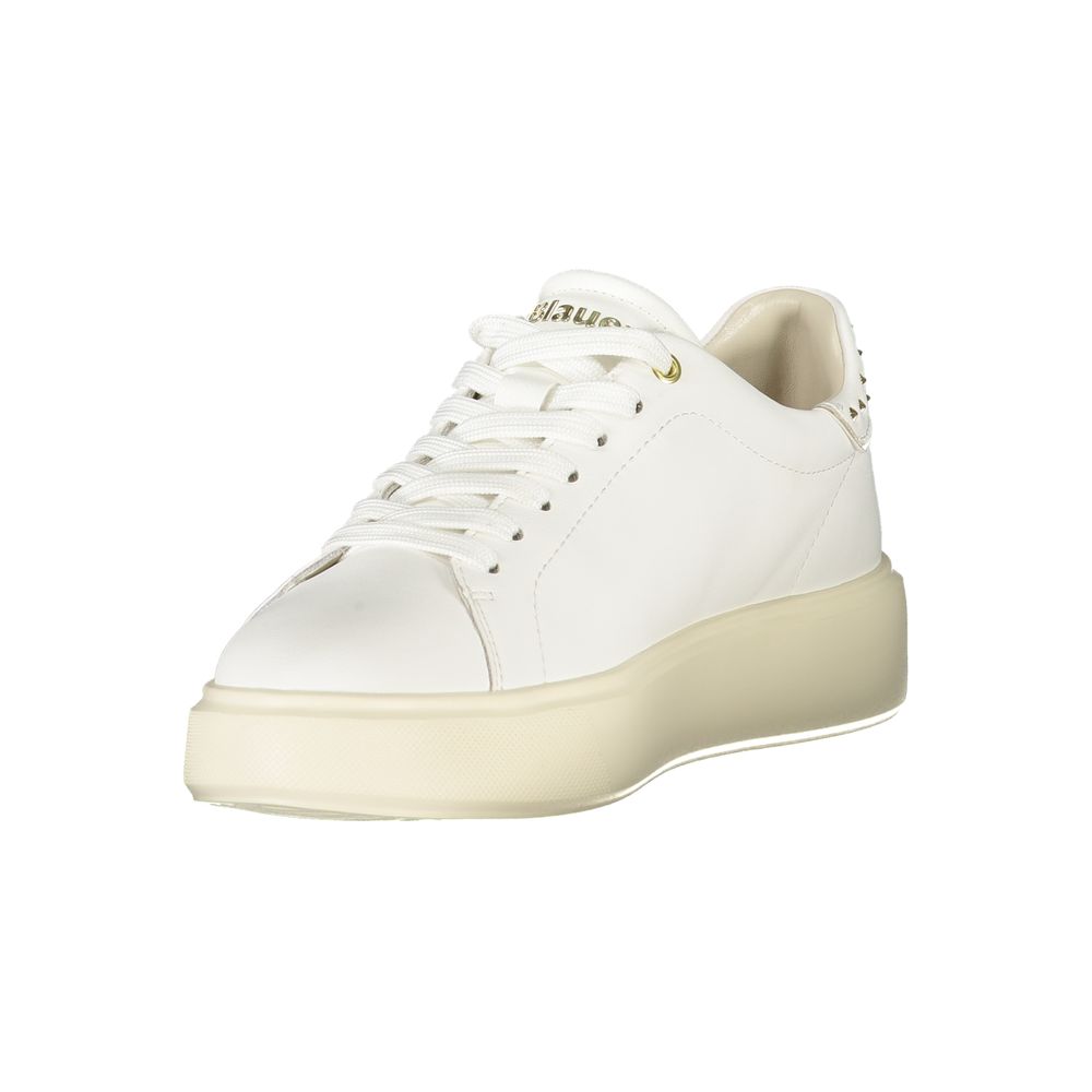 Blauer White Polyester Sneaker