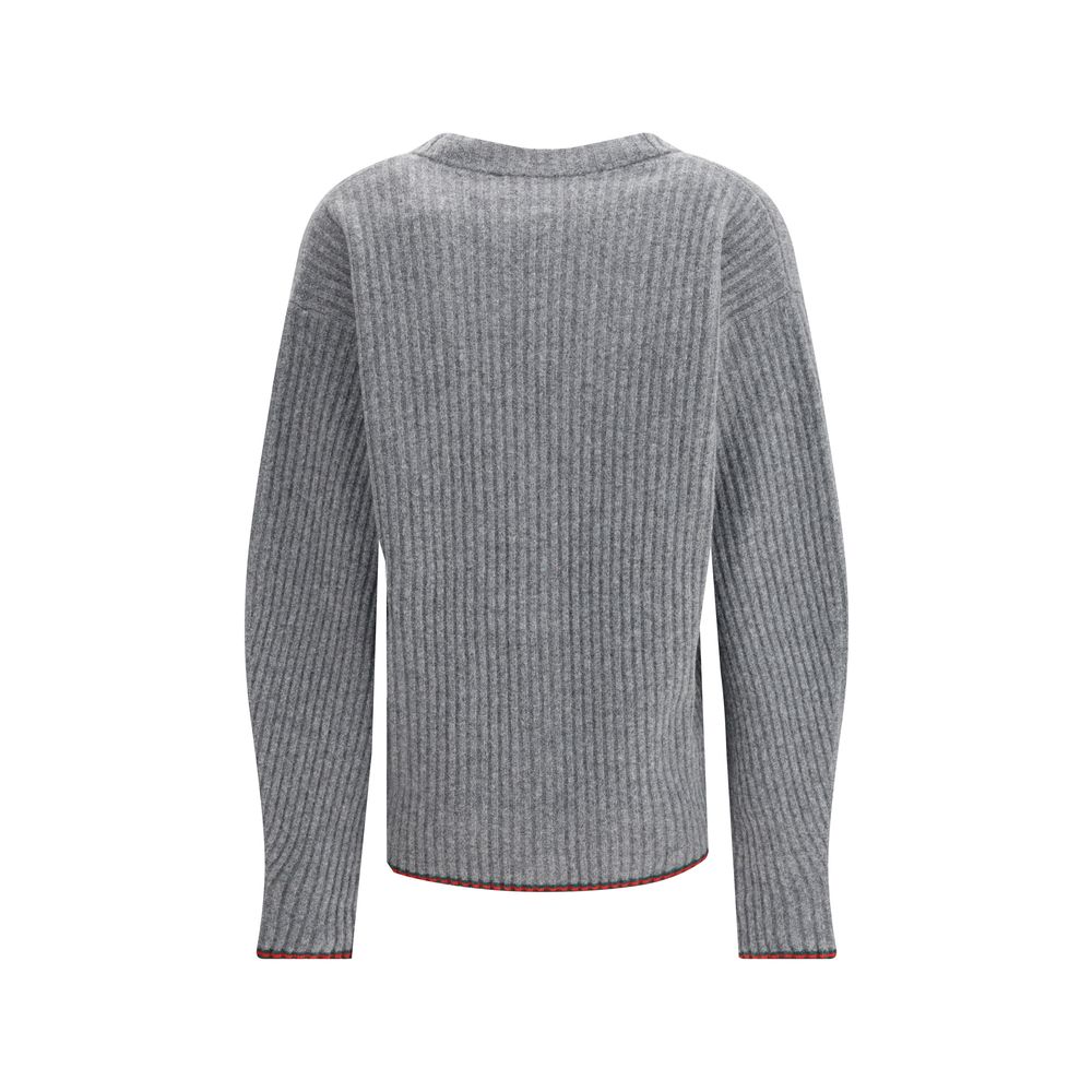 Gucci Ribbed Knit Wool Cardigan