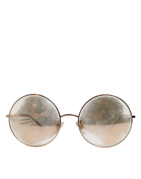 Dolce & Gabbana Rose Gold Plated Round Lenses Shades Eyewear Sunglasses