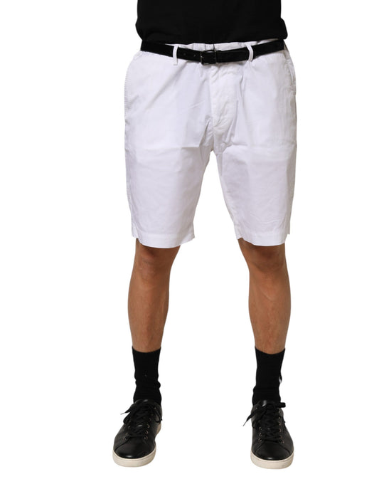 Dolce & Gabbana White Cotton Stretch Men Bermuda Pants Mens Shorts