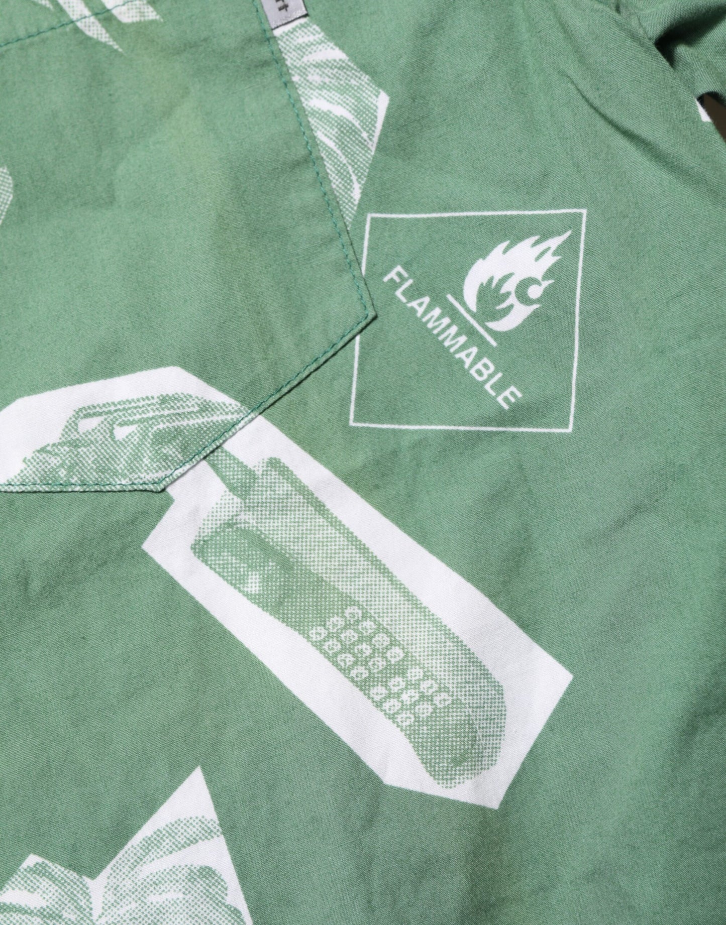 Carhartt Wip Green Printed Cotton Collared Short Sleeves Polo Shirt Mens T-Shirt