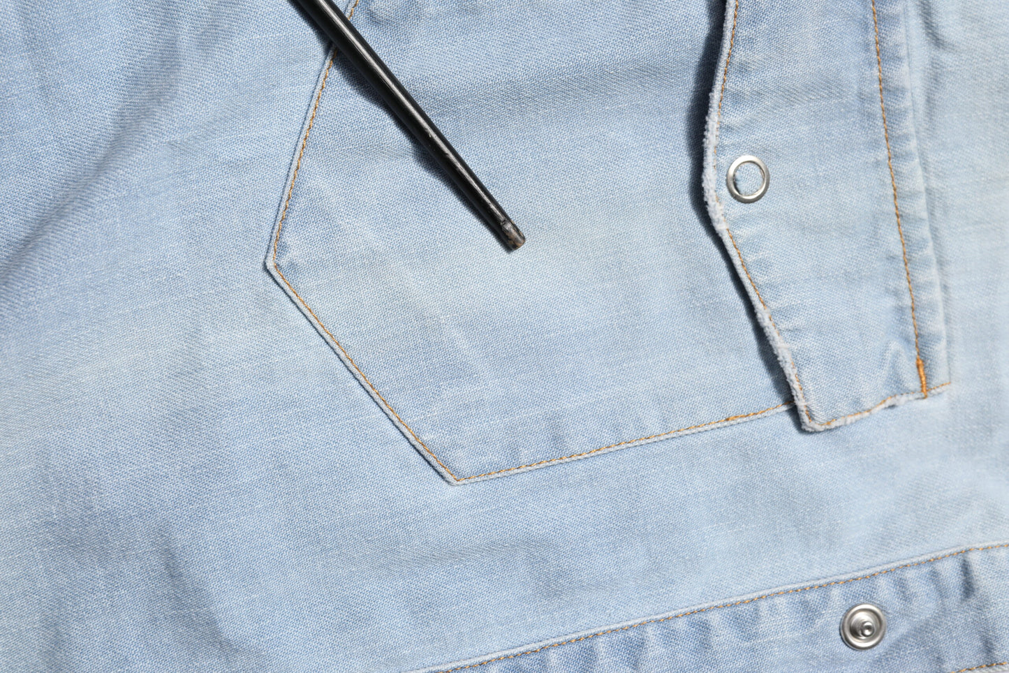 Maison Clochard Blue Denim Collared Long Sleeve Men Shirt Mens T-Shirt