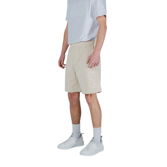 EA7 Emporio Armani Beige Cotton Bermuda Shorts Mens Shorts