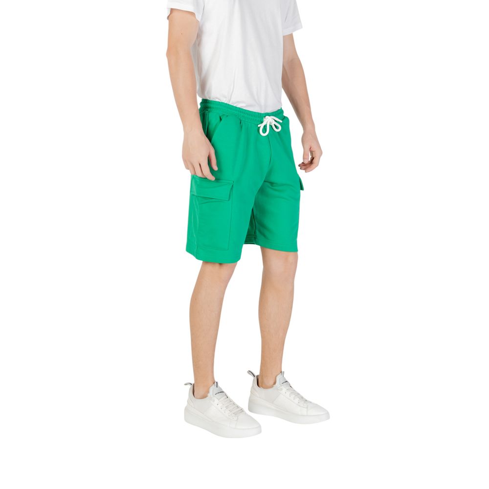 Icon Green Cotton Bermuda Shorts Mens Shorts